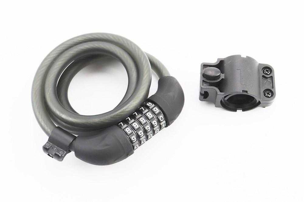 Замок протиугінний тросовий 1500х12мм з 5-ти значним кодом, кріплення за трубу сидіння, 509 Київ - фото 1