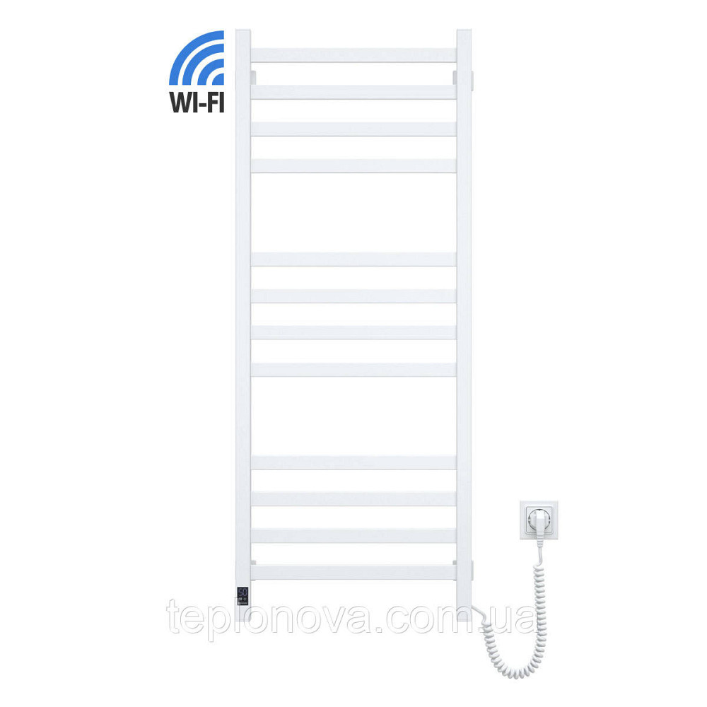 Електрична сушарка для рушників NAVIN Avangard 480х1200 Sensor з Wi-Fi, правобічна з таймером, біла Чернівці - фото 1