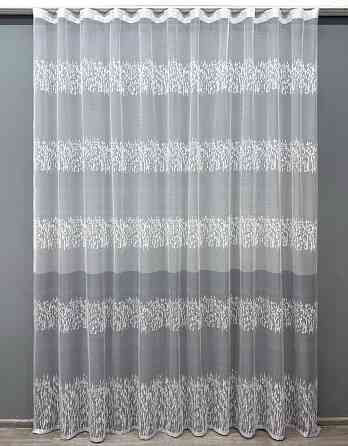 Тюль VR-Textil 1675т Жакард Білий з сірим 250х270 см (42-0948) Київ