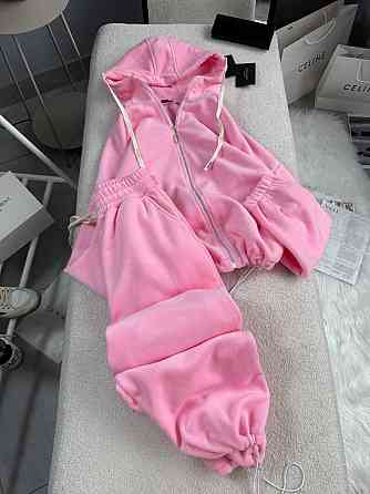 Женский теплый повседневный костюм двойка: кофта и брюки из двухстороннего флиса Розовый, 42/46 Одесса