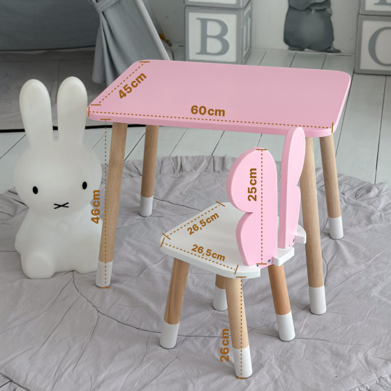 Дитячий прямокутний столик 46х60х45, стіл для дитячої кімнати від 1 року, фіолетовий Київ