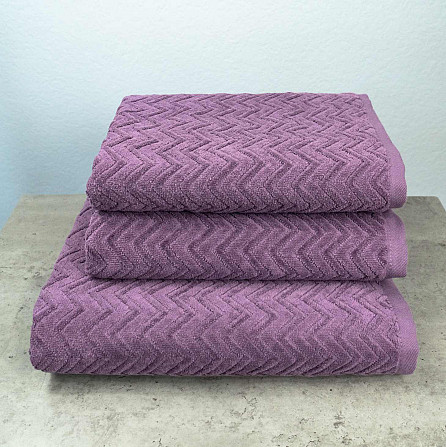 Набор махровых полотенец Жаккардовых с велюром 3шт GM Textile 50x90см, 50x90см, 70x140см 550г/м2 (Те Сумы - изображение 1