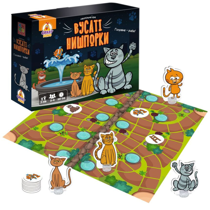 Настільна гра-бродилка "Вусаті нишпорки" VT8055-44 з фігурками котів Вінниця - фото 2