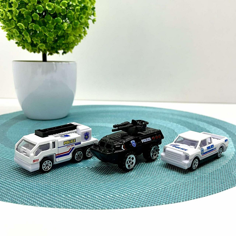 Набір з транспортом поліцейська Машина-гараж та 3 міні машинки звук світло (660-A206) Чернігів - фото 3