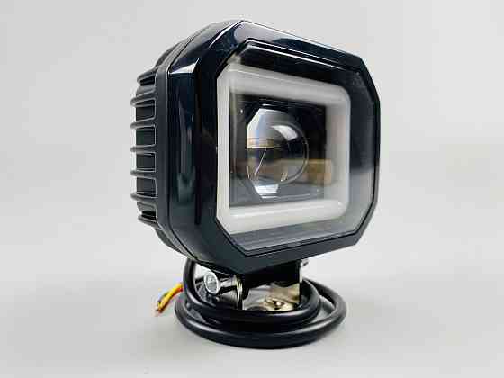 Фара LED квадратна 40W + LED кільце + велика лінза, додаткова протитуманна фара Мукачево