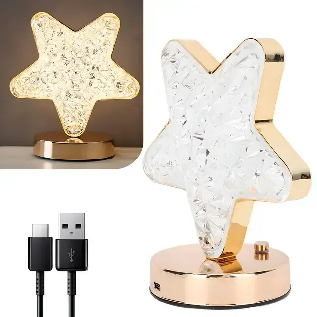 Ночник светильник 3 режима настольная хрустальная лампа в форме звезды Creatice Table Lamp Коломыя - изображение 5