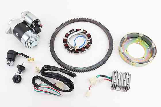 Комплект для переоснащення мотоблока під електростартер 186F (електростартер, замок, проводка, магнето, реле, вінець) Київ