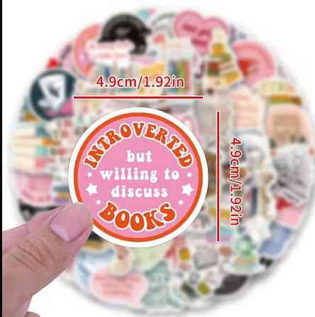 Набор виниловых стикеров Book Lover, 50 шт Киев