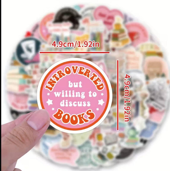 Набір вінілових стікерів Book Lover, 50 шт Київ - фото 3