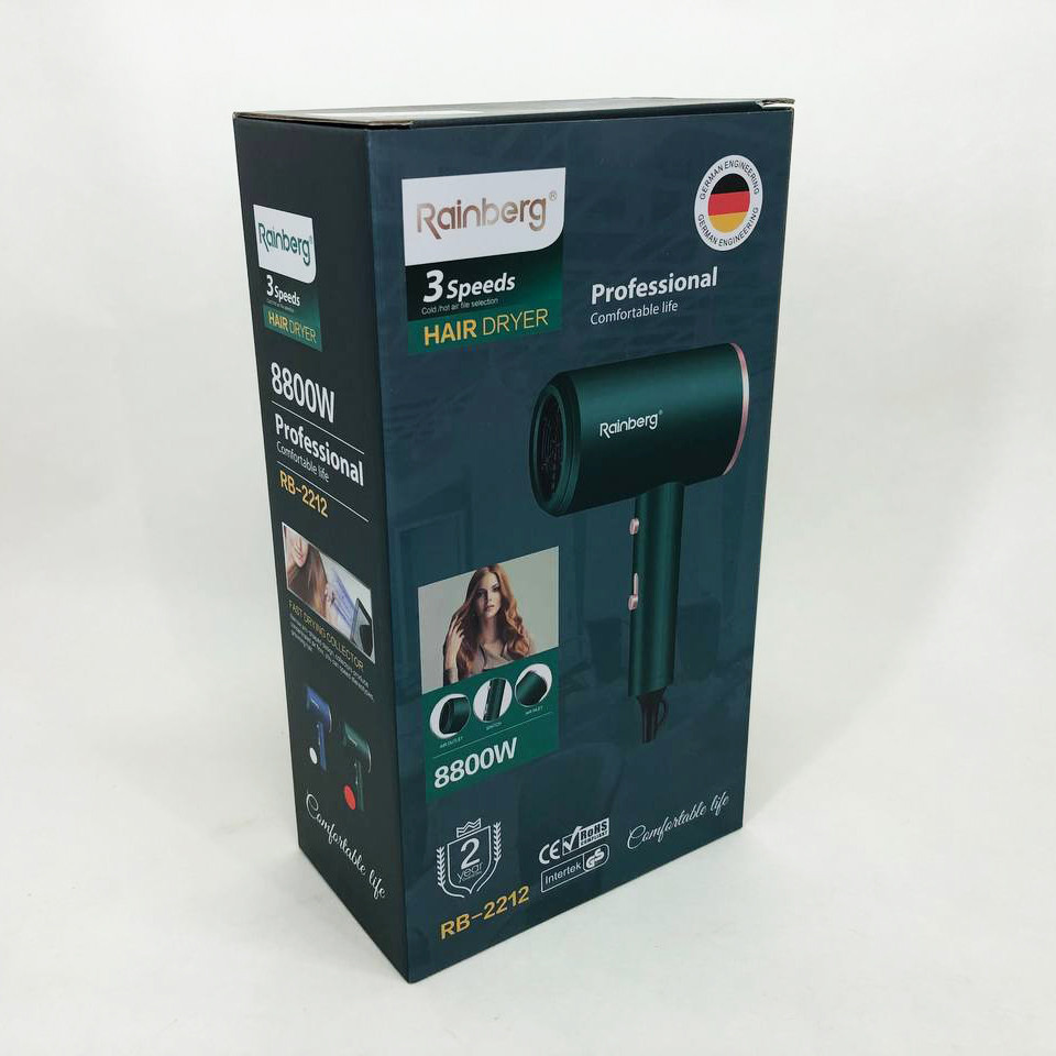 Фен практичний Rainberg, Фен для волосся професійний 2 швидкості для дому та подорожей YP-41 Івано-Франківськ - фото 3