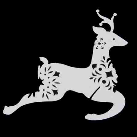 Декор бокалов на новый год Олени 10штук 10 на 9 см белый Киев