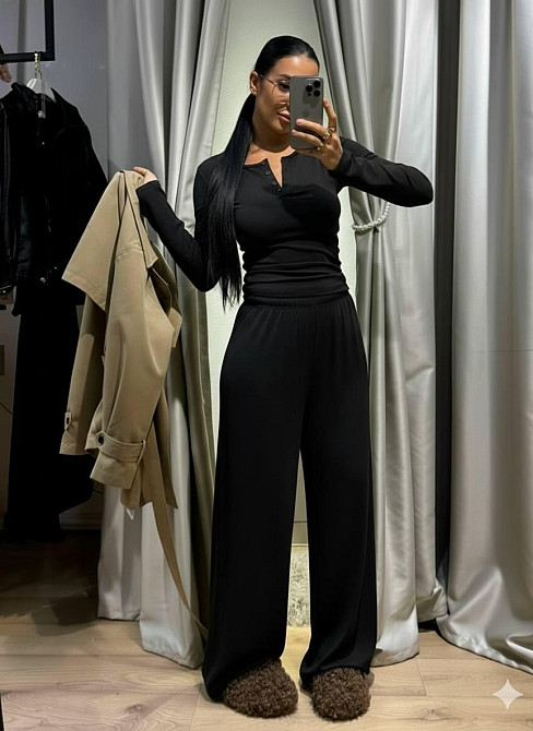 Женский стильный повседневный костюм двойка турецкая вискозная двунитка Одесса - изображение 1