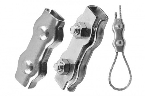 Зажим двойной Duplex 10мм оц. (пачка, кратно 10шт) APRO Ровно - изображение 1