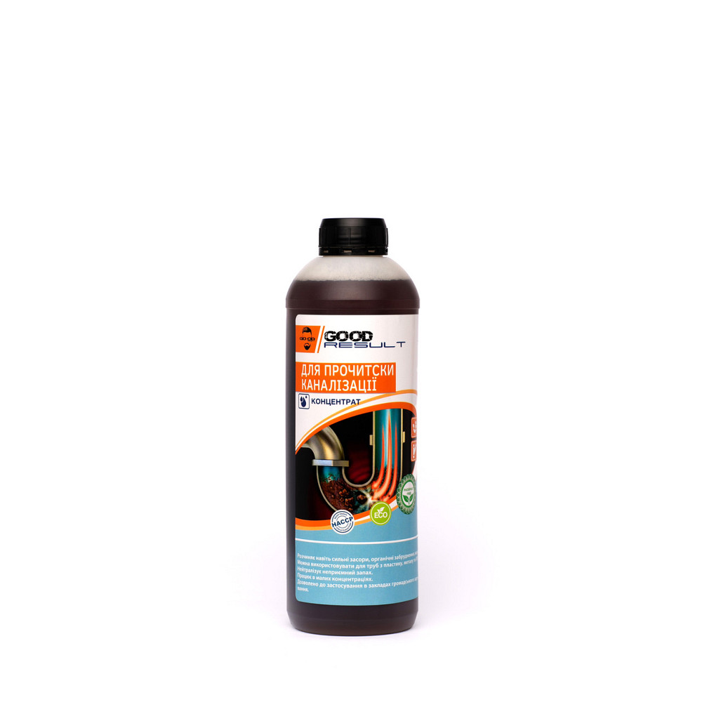Концентрированное средство для очистки канализационных труб GOOD RESULT 1 л Павлоград - изображение 1