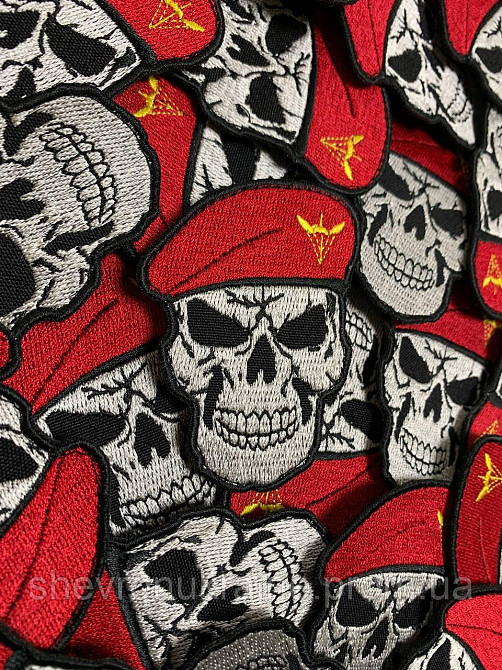 Шеврон череп ДШВ (Форма контурная. На липучке) Размер 8x6см Киев - изображение 3