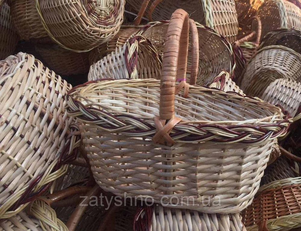 Корзина плетеная овальная | корзинка красивая  плетеная | корзина из лозы с ручкой Киев - изображение 3