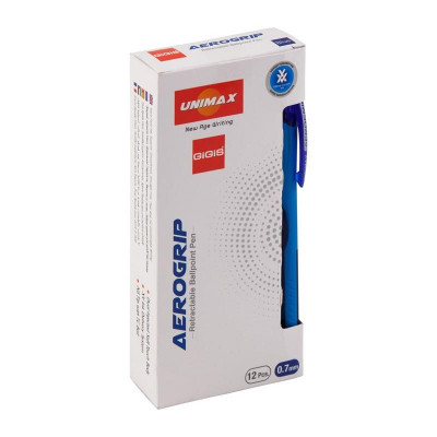 Ручка кулькова Unimax автоматична Aerogrip 0.7 мм Синя (UX-136-02) Вінниця - фото 3