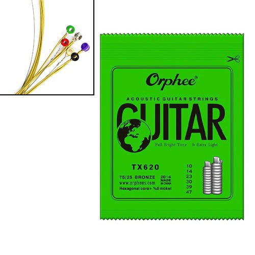 Набор струн для акустической гитары Orphee TX620, 6 шт, калибр 10–47