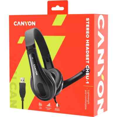 Наушники Canyon CHSU-1 USB Black (CNS-CHSU1B) Винница