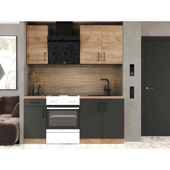 Кухня модульна Еверест Оптіма набір №1 Дуб крафт золотий+Антрацит 1,8 м (без стільниці) (DTM-5690) Львів