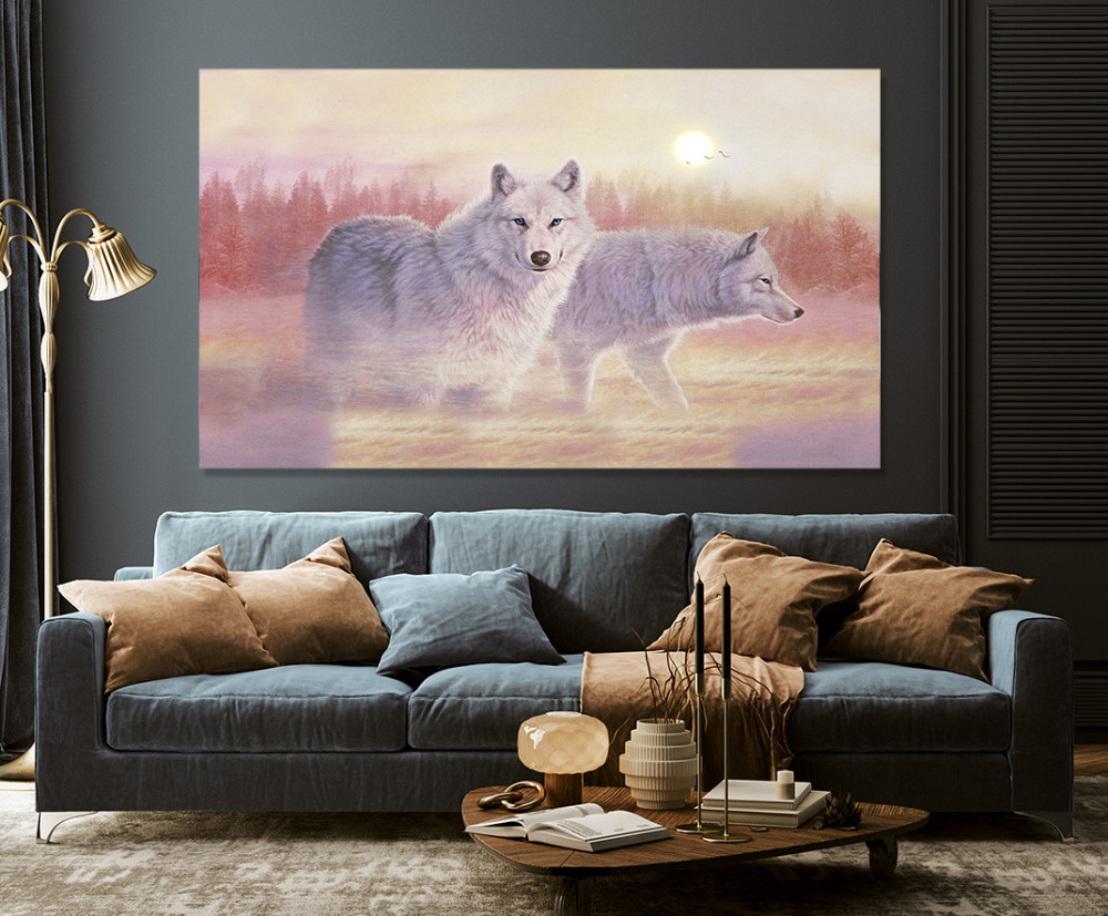 Картина полотно у вітальню / спальню   Вовки      MLP_144  ( 60х30см ) 60x100 см Київ - фото 3