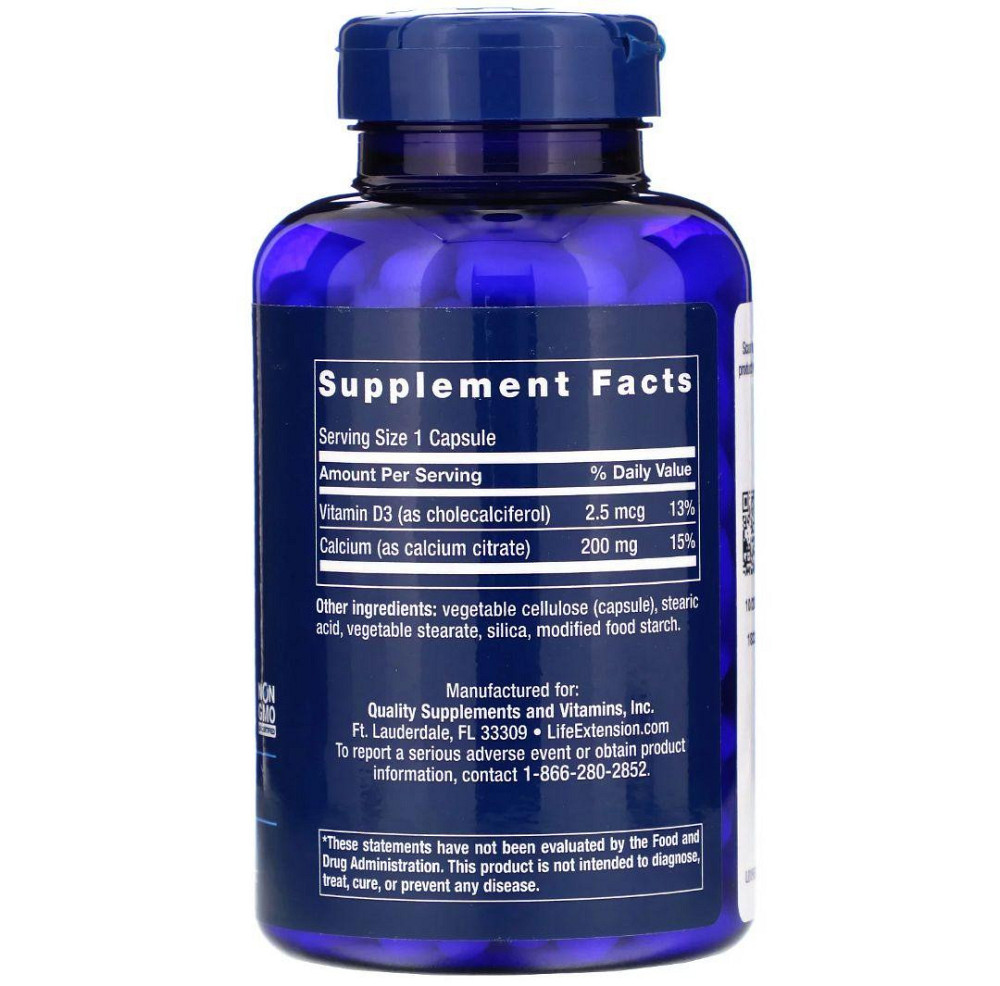 Цитрат кальцію Д3 Life Extension Calcium Citrate with Vitamin D 200 кап Київ - фото 2