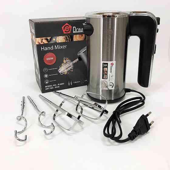 Мощный ручной миксер DOMOTEC, Кулинарный миксер, Кухонный универсальный миксер Простой кухонный QF-16 Львов