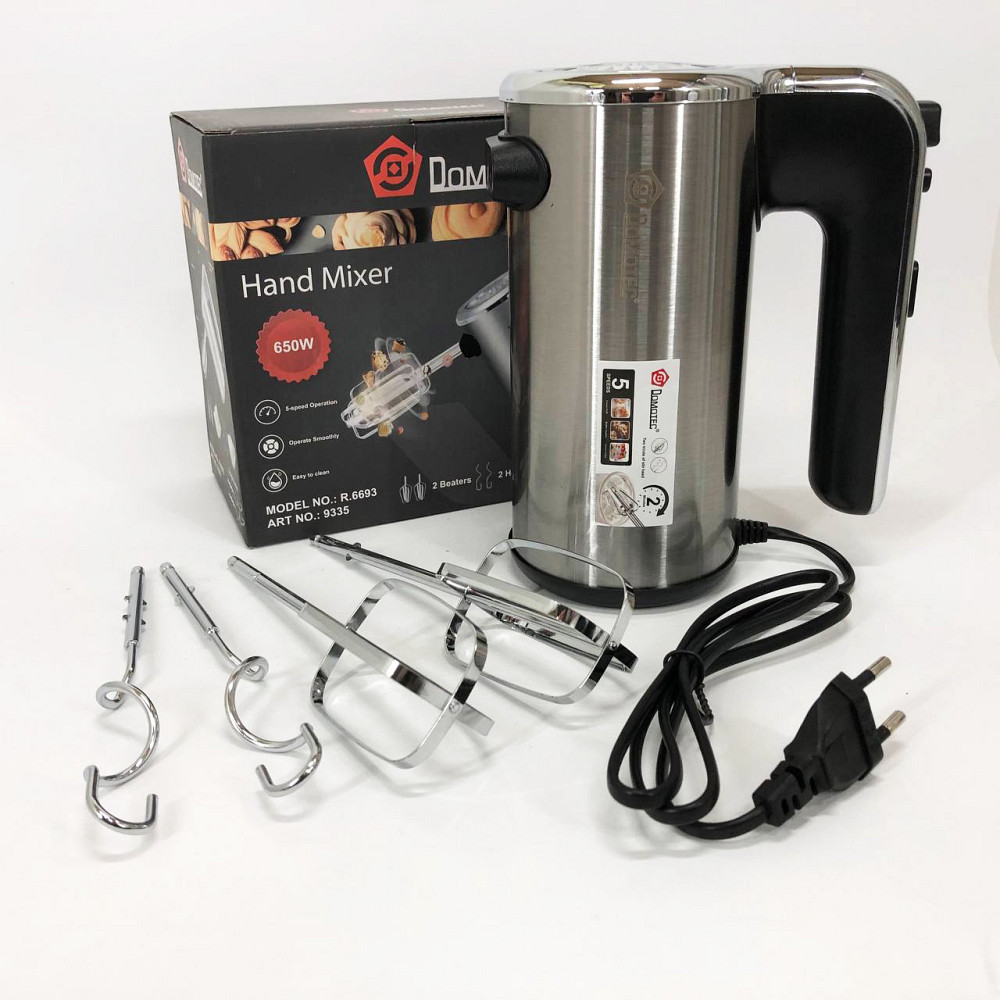 Ручний міксер з різними режимами швидкості, Міксер кухонний професійний для замішування сумішей QF-16 Львів - фото 1