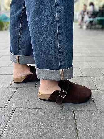 SEE SEVEN Стильні шльопанці жіночі замшеві із закритим носком шоколадні SEE SEVEN 1611 Коломыя