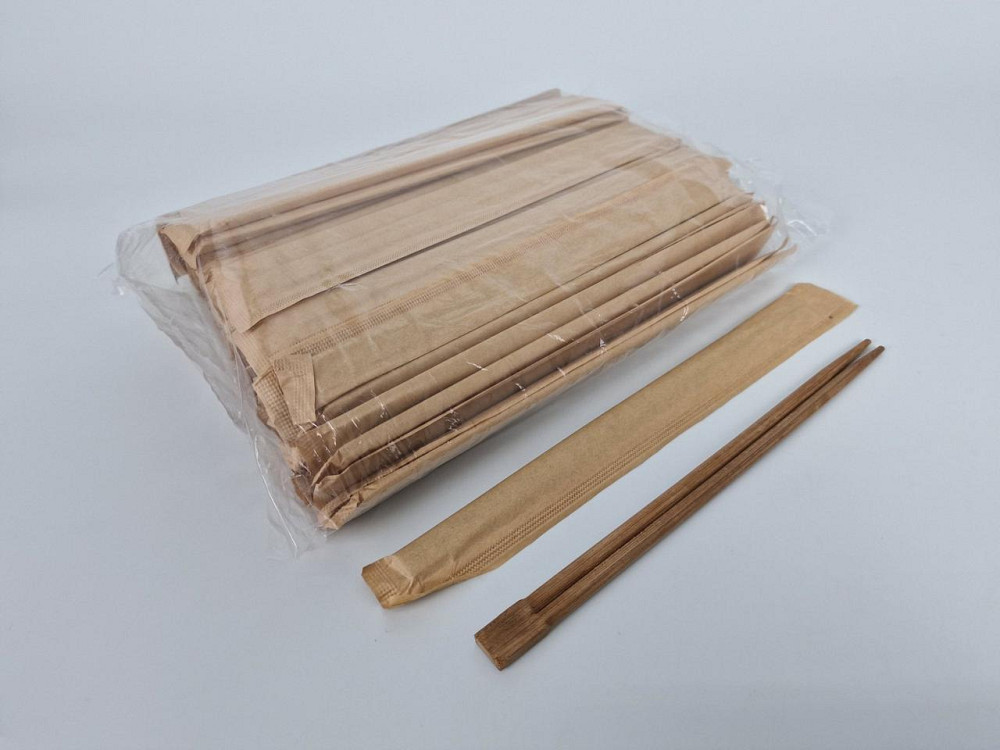 Палочки для суши №4 бамбуковые в бум. инд. уп. 230 мм d=4,2 мм 100 шт/уп (30 уп/ящ) БУРЫЙ (1 пачка) Харьков - изображение 1