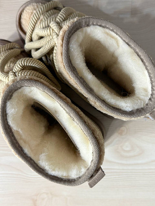 Угги женские Hengji 52-3 замшевые сноубутсы с мехом тедди на высокой подошве бежевые, 38, 24 см Киев - изображение 17