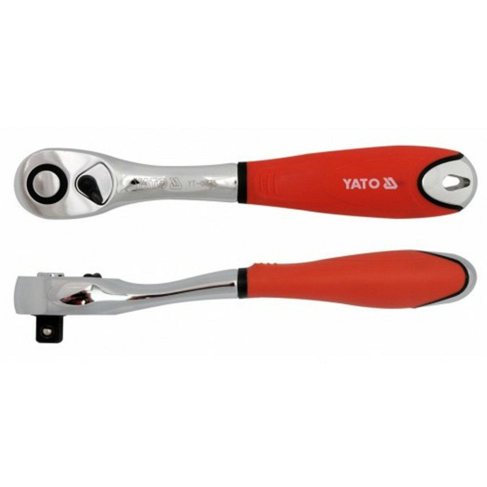 Тріщатка YATO : квадрат M=1/2"(12,7 мм), L=255 мм, з шарніром та вигнутою ручкою [6/24] Одеса - фото 1