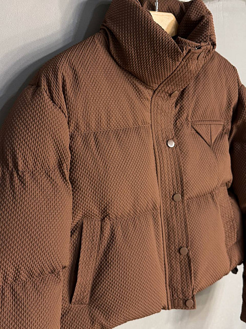 Куртка женская Fashion 3072 вафельная короткая с воротником-стойкой коричневая, коричневый, M Киев - изображение 15