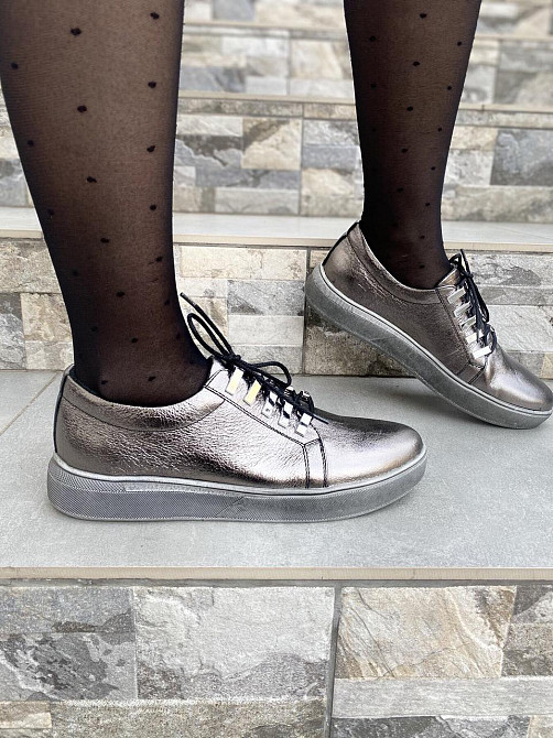 Injers Сліпони жіночі INJERS 195 срібні (весна-осінь, шкіра натуральна) (1304) лише 40р. Коломия - фото 8