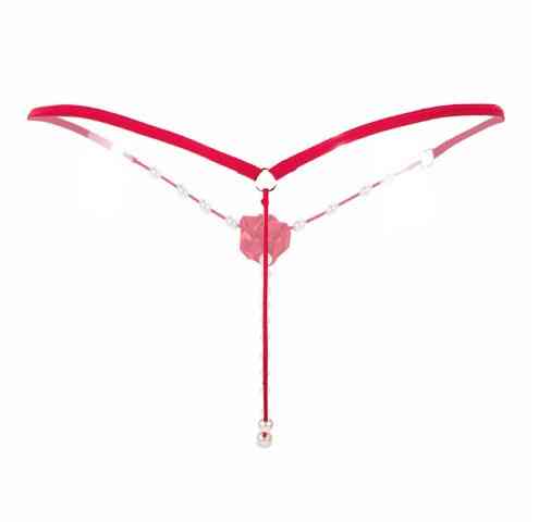 Труси з перлами, малиновий - розмір універсальний (на резинці), 15% нейлон, 85% поліестер Київ