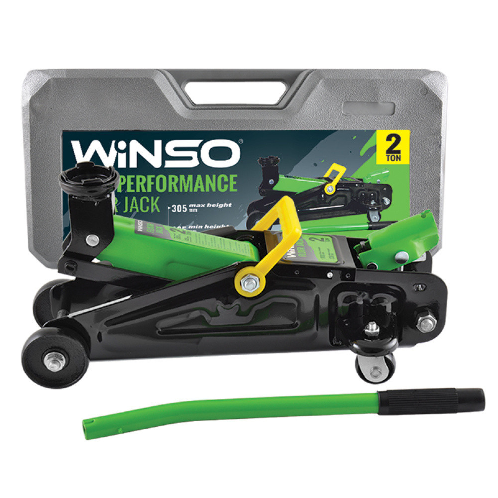 Домкрат гідравлічний підкатний WINSO 2 т, 125–305 мм, 6.3 кг, пластикова упаковка Ковель - фото 1