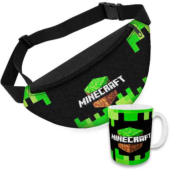 Дитячий набір Minecraft сумка-бананка + керамічна кружка з принтом (5643) Київ