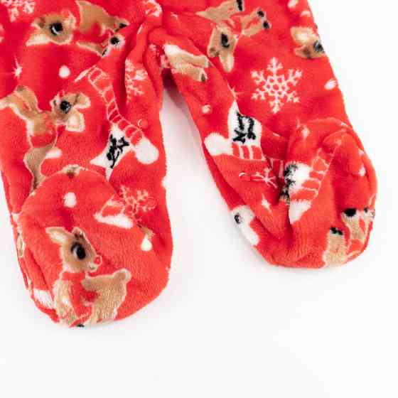 Новогодний теплый человечек для новорожденных Christmas Fawn рост 62 см (1 - 3 месяца) Malena Красный с принтом Кривой Рог