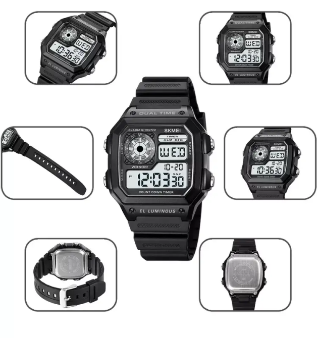 Чоловічий наручний спортивний годинник Skmei 1998 (Чорний) Вінниця - фото 9