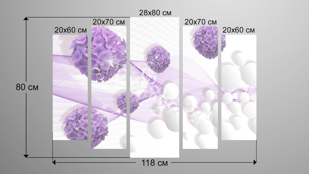 Модульна картина Квіти Абстракція Art-5_5 Київ - фото 3