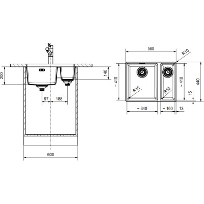 Мийка кухонна Franke Sirius SID 160 (144.0649.563) Вінниця - фото 2