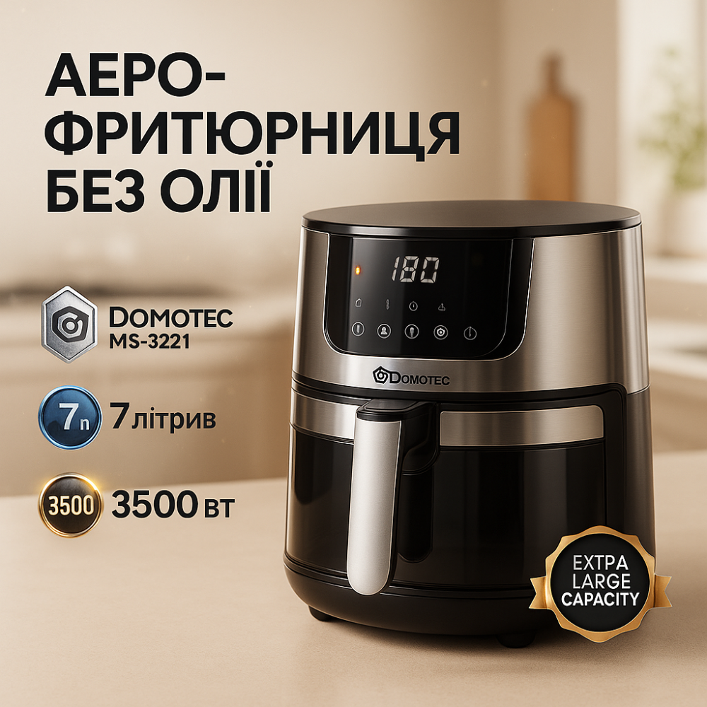 Аэрогриль для приготовления гриля Domotec, Фритюрница для дома безмасляная фритюрница GQ-63 Львов - изображение 18