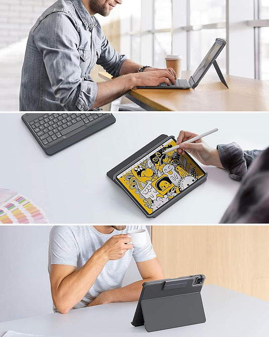 Фирменный защитный чехол-клавиатура INATECK для iPad 10.2 (2019/20/21) / pro10.5 (2017) / Air 10.5 Днепр - изображение 8