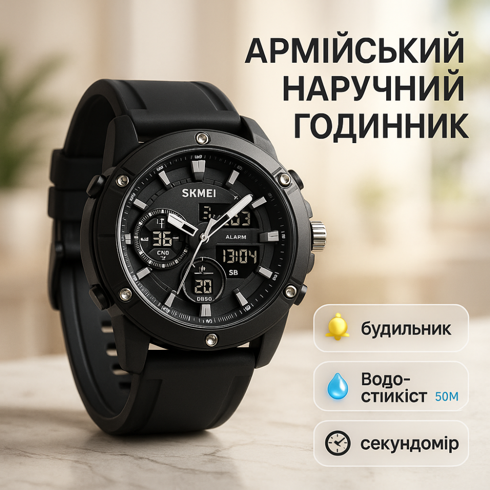 Годинник військової тематики, Водонепроникний електронний годинник Хороший чоловічий фірма MN-46 Львів - фото 15