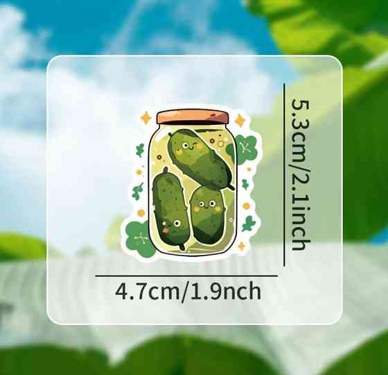 Набор наклеек огурцы 55 шт, виниловые декоративные стикеры с веселыми огурцами Киев