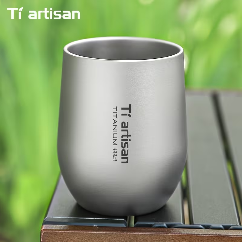 Титанова чашка термокухоль Tiartisan (255 мл) з подвійними стінками Сірий Київ - фото 6