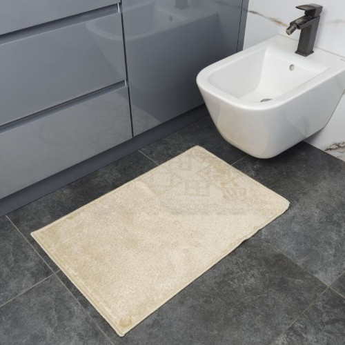 Набір килимків для ванної кімнати 2шт 50*80см+40*50см U-виріз Ромб Smile бежевий поліпропілен Дариана Житомир - изображение 3