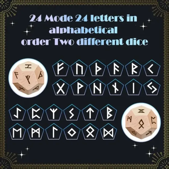 Набір кубиків із рунами Старшого Футарка – 2 шт дерев’яні кості Київ