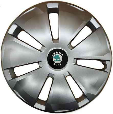 Автомобильные модельные колпаки R16 Skoda (зелена) 433 4шт, SJS, серебряные Киев