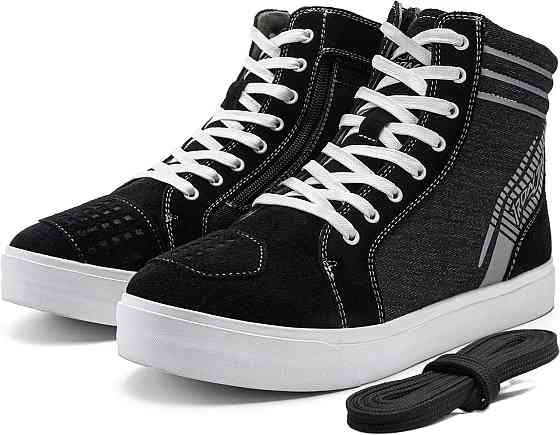 Чоловічі мотоботинки для міста дихаючі протиковзкі з боковою блискавкою підтримка щиколотки Київ